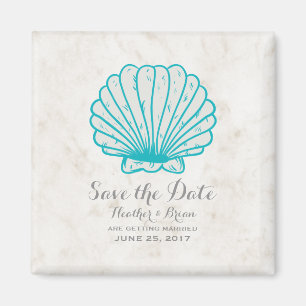 Turcos Rustic Seashell Spara datum Magnet