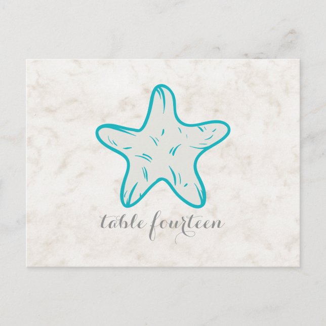 Turcos Rustic Starfish Bordsnummer Postcard (Framsida)