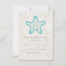 Turcos Rustic Starfish-Bröllop OSA Card