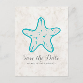 Turcos Rustic Starfish Spara datum Postcard Meddelande Vykort