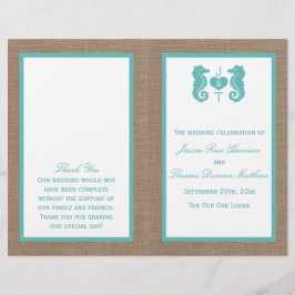 Turcos Seahorse Burlap Beach WedCollection Collect