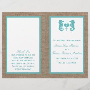 Turcos Seahorse Burlap Beach WedCollection Collect