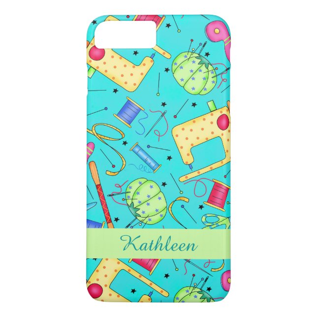 Turcos Sewing Art Namn Personlig Case-Mate iPhone Skal (Baksida)