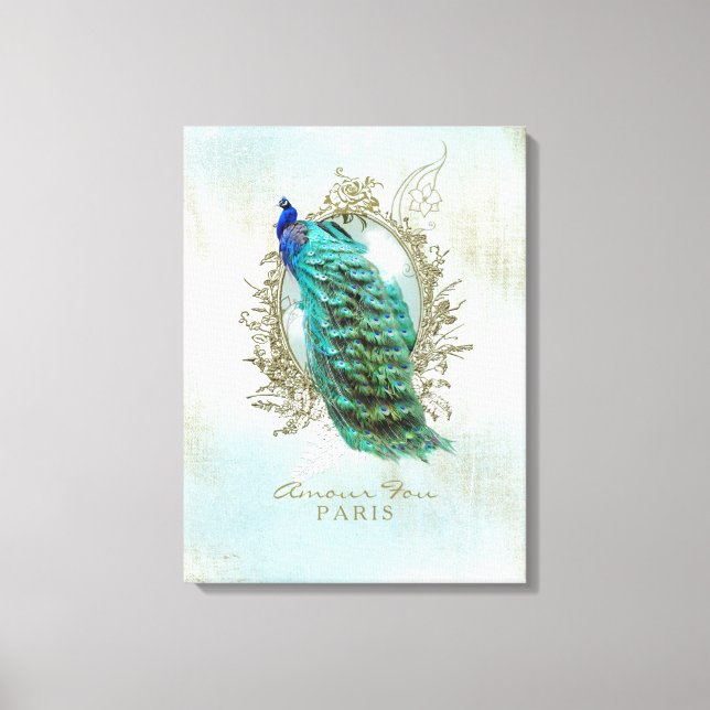 Turcos Shabby Peacock - Wrapped Canvas (Framsida)