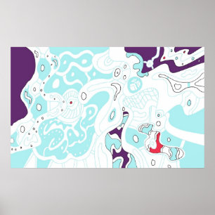 "Turcos Space" Digital Abstrakt Art Poster