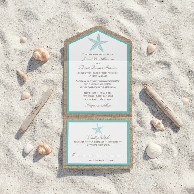 Turcos Starfish Burlap Beach WedCollection Collect (Skapare uppladdad)