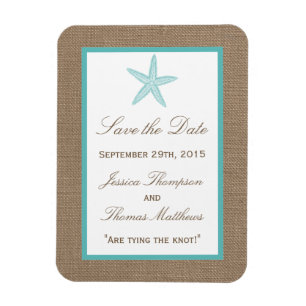 Turcos Starfish Burlap Beach WedCollection Collect Magnet