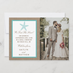 Turcos Starfish Burlap Beach WedCollection Collect Meddelande