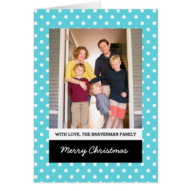 Turcos Sweet Polka Dot Helgdag Photo Card Hälsningskort (Framsidan)