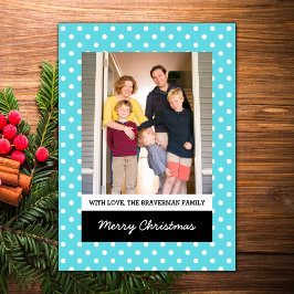 Turcos Sweet Polka Dot Helgdag Photo Flat Card Julkort