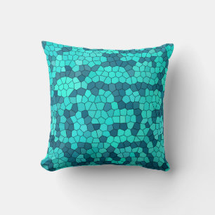 Turcos Teal Blue Mönster Kudde
