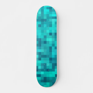 Turcos Teal Blue Mönster Mini Skateboard Bräda 18,7 Cm