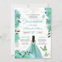 Turcos Teal Blue Ro Butterfly Quinceanera in