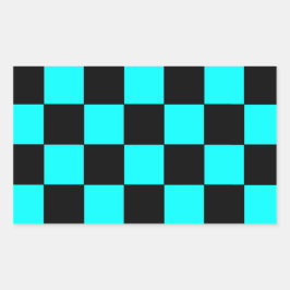 Turcos Teal Checkerboard Chessboard Stickers 3 Rektangulärt Klistermärke