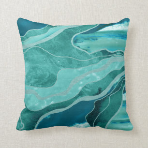 Turcos Teal Marble Agate Glam #1 Kudde