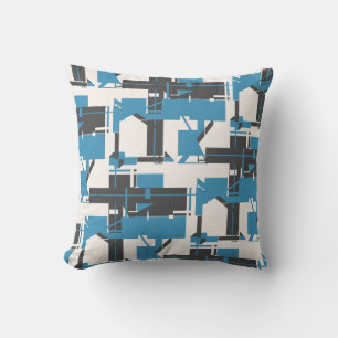 Turcos träkol, off-white Geometric MCM-utseende Kudde