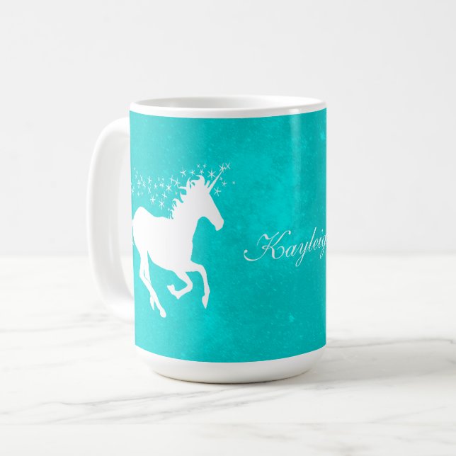 Turcos Unicorn Personlig Coffee Mugg (Framsida vänster)