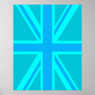 Turcos Union Jack British Flagga Design Poster