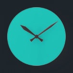 Turcos Wall Clock Rund Klocka<br><div class="desc">Turkos solid färg Wall Clock av Gerson Ramos.</div>