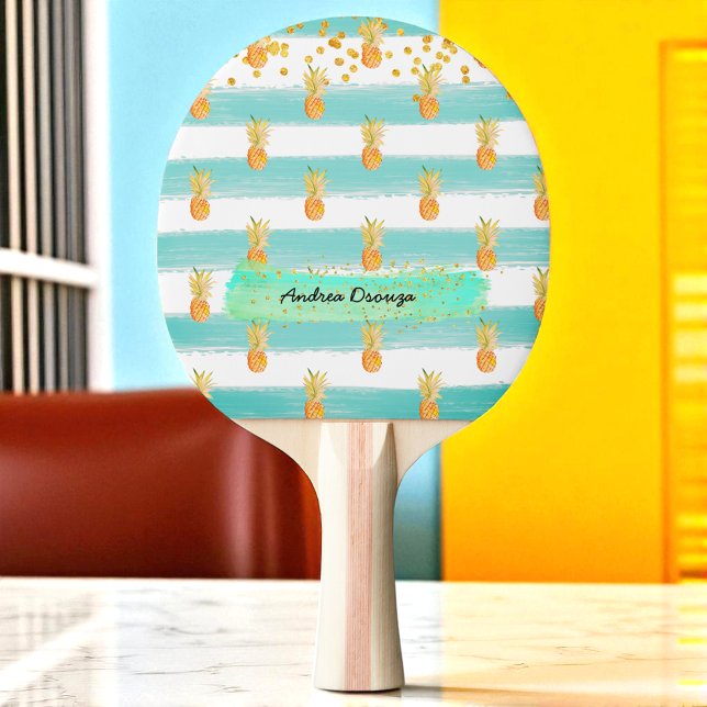 Turcos White Guld Pineapple Sommar Pingisracket (Skapare uppladdad)