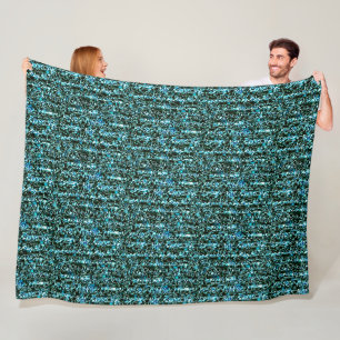 Turcouise & Black Cheetah Skriv ut Blanket Fleece