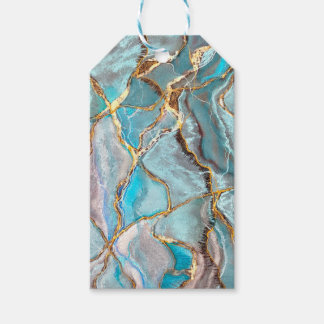 Turcouise Geode Kintsugi Teal Presentetikett