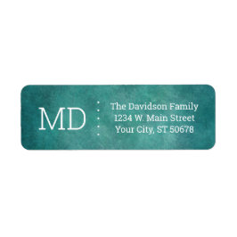 Turcouise Grunge Struktur Returadress Etikett