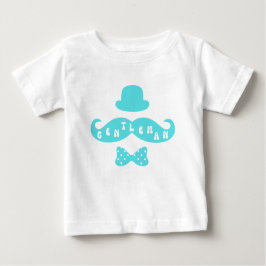 Turcouise Hat Mustache Avslappnad Pojke T-Shirt