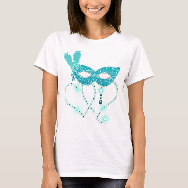 Turcouise MasqueraBling Hearts Tee (Framsida)
