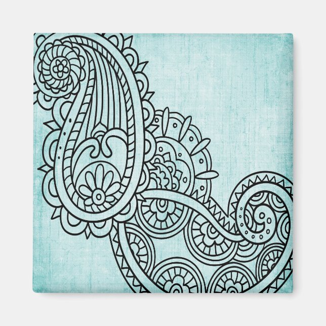 Turcouise Mehndi Motif Magnet (Framsidan)