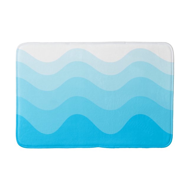 Turcouise Wavey Rand Modern Bath Mat Badrumsmatta (Framsidan)