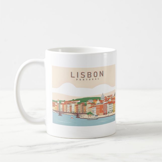 Turdesign för pastel från Lissabon Kaffemugg (Vänster)