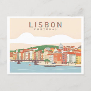 Turdesign för pastel från Lissabon Vykort