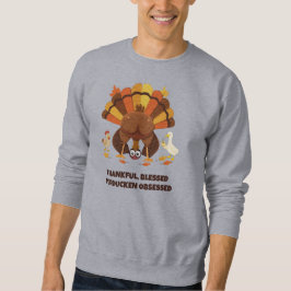 TURDUCKEN BESATT Rolig Thanksgiving Lång Ärmad Tröja