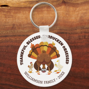 Turducken besatt rolig Thanksgiving Nyckelring