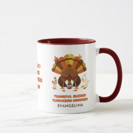 TURDUCKEN BESATT Rolig Thanksgiving VÄNNEDANKSGIVN Mugg