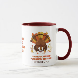 TURDUCKEN BESATT Rolig Thanksgiving VÄNNEDANKSGIVN Mugg