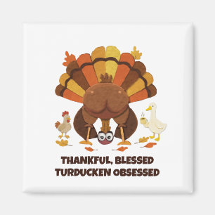TURDUCKEN BESATT Roligt Thanksgiving Magnet