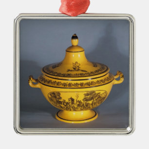 Tureen med den svart tryckdesignen, c.1820 julgransprydnad metall
