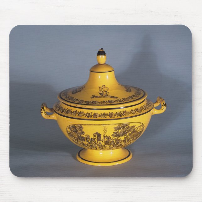 Tureen med den svart tryckdesignen, c.1820 musmatta (Framsidan)