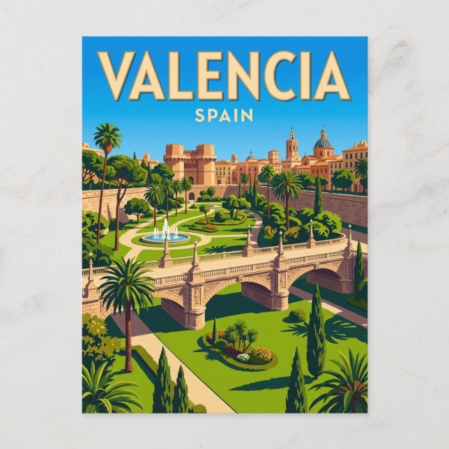 Turia Gardens Spanien Vykort (Framsida)