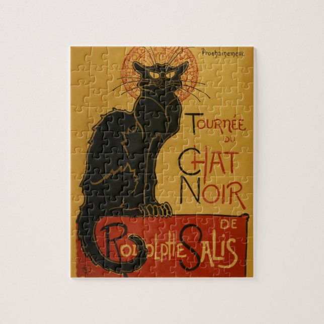 Turimisk Chatta Noir Black Cat Vintage Illustratio Pussel (Vertikal)