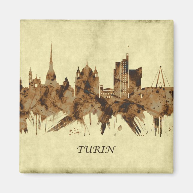 Turin Italien Cityscape Magnet (Framsidan)