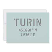 Turin Italien Latitude- och longitudkoordinater