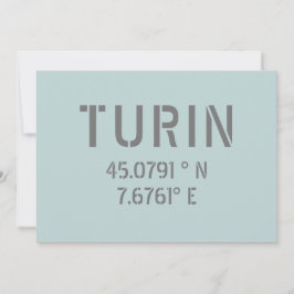 Turin Italien Latitude- och longitudkoordinater Kort