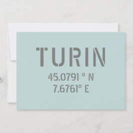 Turin Italien Latitude- och longitudkoordinater Kort