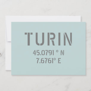 Turin Italien Latitude- och longitudkoordinater Kort