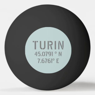 Turin Italien Latitude- och longitudkoordinater Pingisboll