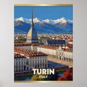 Turin Italien Mole Antonelliana Resescen 🏛️ Poster