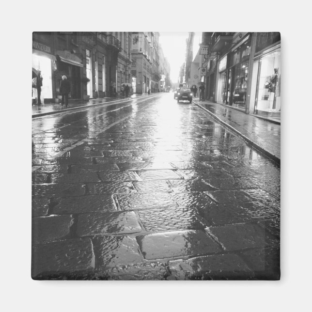 Turin Italien, våt gatu kväll Magnet (Framsidan)